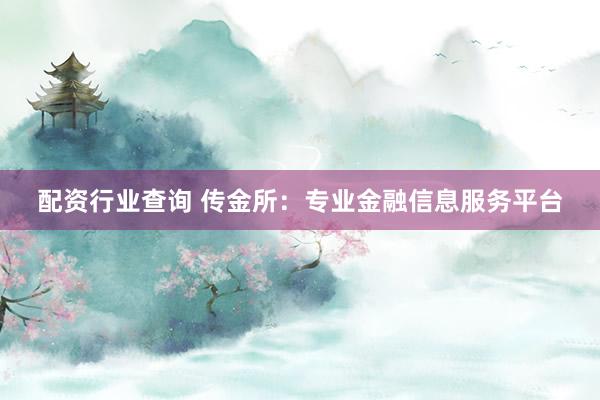 配资行业查询 传金所：专业金融信息服务平台