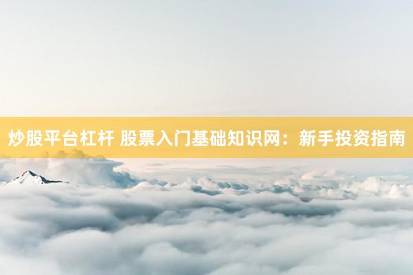 炒股平台杠杆 股票入门基础知识网：新手投资指南