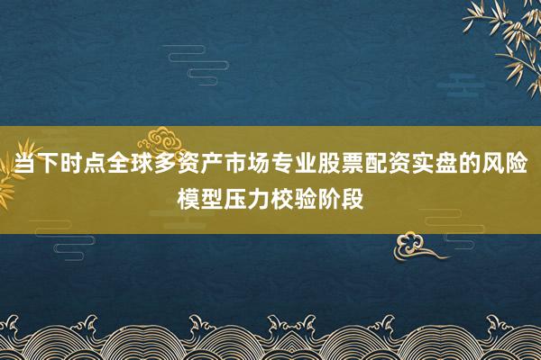 当下时点全球多资产市场专业股票配资实盘的风险模型压力校验阶段