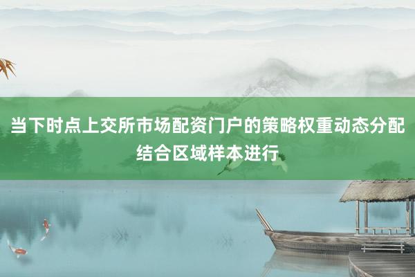 当下时点上交所市场配资门户的策略权重动态分配结合区域样本进行