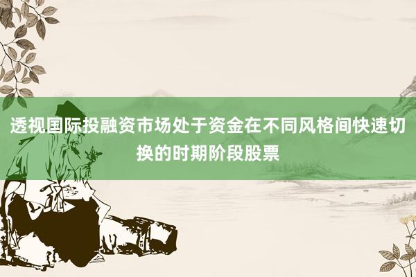 透视国际投融资市场处于资金在不同风格间快速切换的时期阶段股票