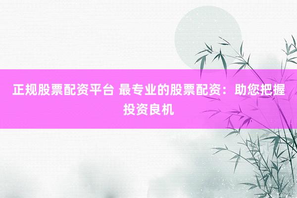 正规股票配资平台 最专业的股票配资：助您把握投资良机
